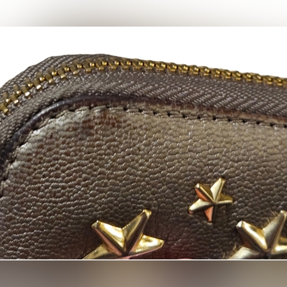 LS: Jimmy Choo GUC++ Star Studded Filipa Taupe Leather Wallet (W88) - Picture 8 of 9